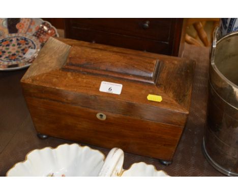 A 19th Century rosewood tea caddy