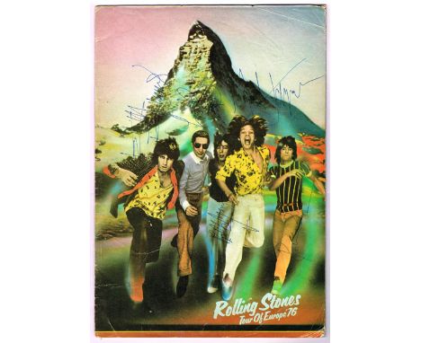 Rolling Stones Tour of Europe programme, signed by all five band members, backstage photos and letter. The programme cover si