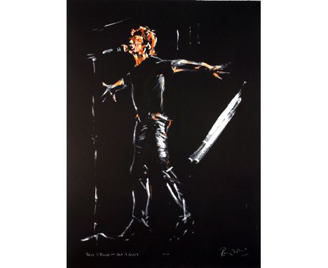 Rolling Stones, 'Paint It Black - Out of Control', Portrait of Mick Jagger by Ronnie Wood. A limited edition colour lithograp