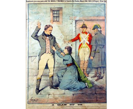 1904 (March 17) The Weekly Freeman, print A colour print of a gaoled United Irishman refusing a free pardon to betray his com
