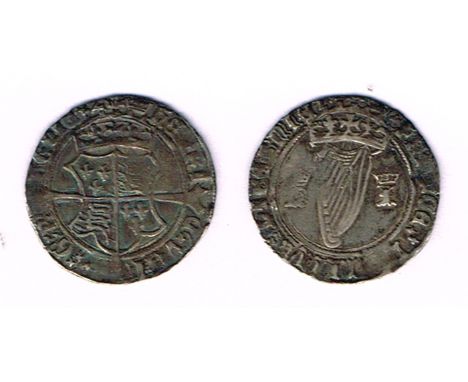 Henry VIII and Jane Seymour Irish Harp Coinage groat, 1536-1537. H & I, weakly struck in parts, fine. P