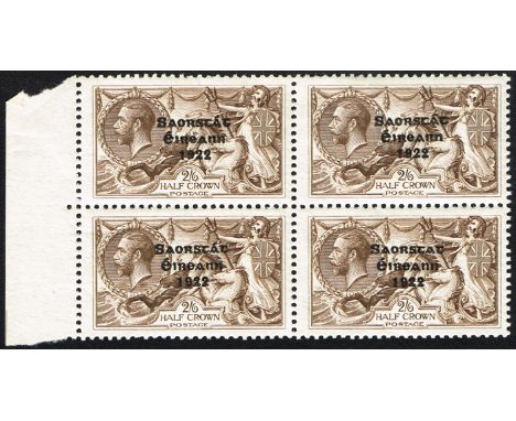 Ireland. Free State overprint by government printer - Wide Date 2s6d with 'missing accent' variety. Row 9, stamp 2 in a margi