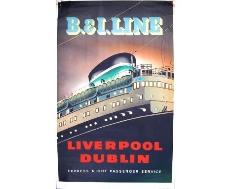 1970s Irish travel posters Three colour lithograph posters advertising ferry services between Ireland and Britain: B + I Line