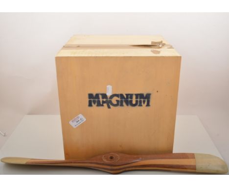 Large BE2 Bi-plane model with five cylinder Magnum radial engine, including box of air frame spares.