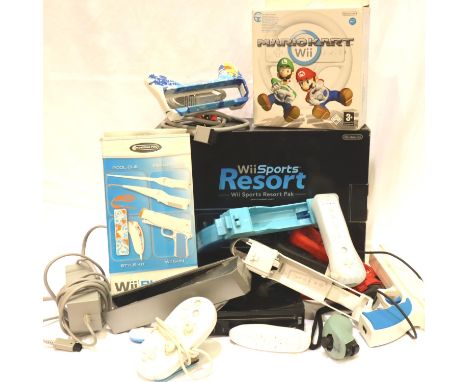 Nintendo Wii Black console with power cable, one remote and further accessories, lacking sensor bar. P&amp;P Group 3 (£25+VAT