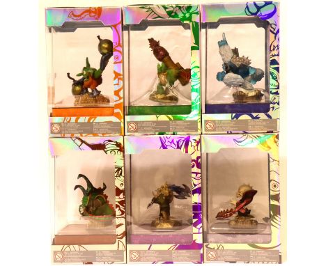 Skylanders Con Elite; six boxed including Elite Slam Bam, Zook, Boomer, Ghost Roaster, Voodoo and Dino-Ring, all appear unope