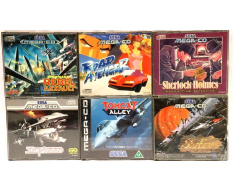 Six assorted Sega Mega CD games, Sherlock Holmes has no instructions. P&amp;P Group 2 (£18+VAT for the first lot and £3+VAT f