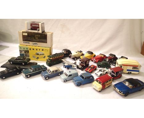 Dinky Toys Vanguard Corgi Dormobile and Jaguar XJC plus five Vanguards (one boxed), EFE, Corgi, Lledo, Matchbox etc. P&amp;P 