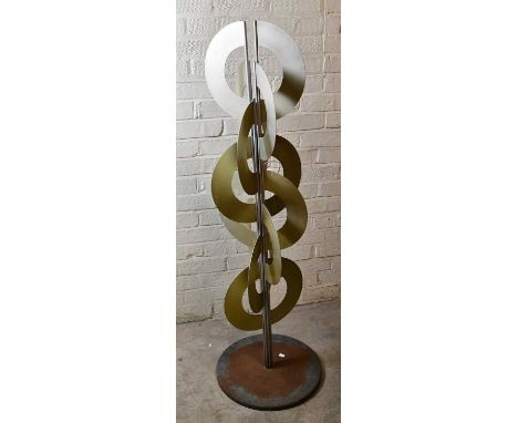 † CHARLOTTE MAYER (1929-2022); 'Tree of Life', a geometric aluminium sculpture formed of interlocking rings, made in the earl