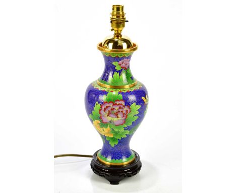 A modern cloisonne lamp, 40cm.