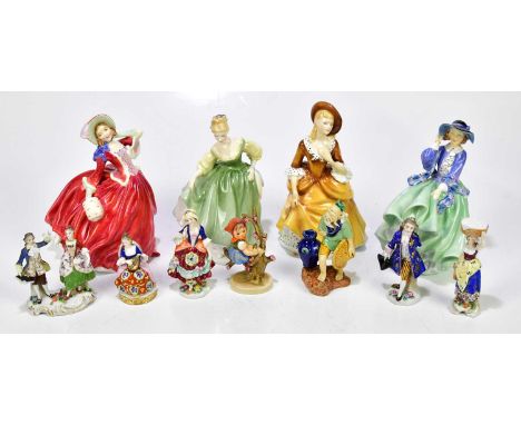 ROYAL DOULTON; four figures comprising HN1833 'Top O' the Hill', HN2193 'Fair Lady', HN2275 'Sandra' and HN1934 'Autumn Breez