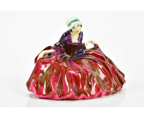 ROYAL DOULTON; a miniature Polly Peachum, a rare early example with impressed mark for 10.25, unrecorded pattern and colourwa