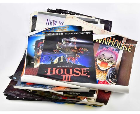 A quantity of film posters to include Halloween IV, Maniac Cop, The Fly II, Bat 21, Iron Weed, Big, Clown House, Puppet Maste