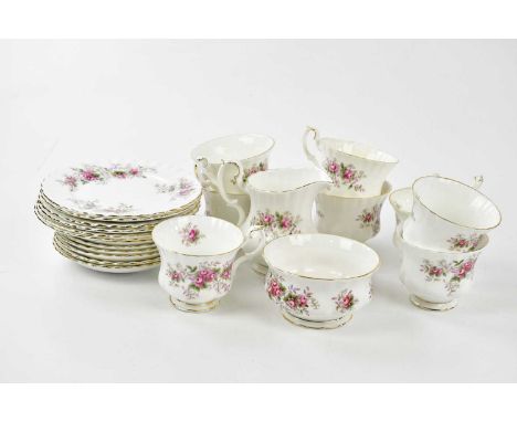 ROYAL ALBERT; a six setting tea service in the 'Lavender Rose' pattern.