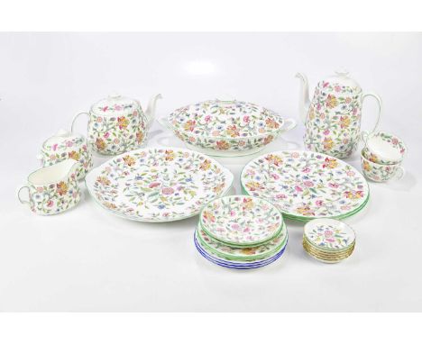 MINTON; a part tea and dinner service in the 'Haddon Hall' pattern.Condition Report: Some minor wear and small chips througho