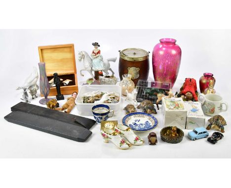 A mixed lot of collectors' items and ceramics, including three Beswick Beatrix Potter figures, Wade Whimsies, Royal Brierley 