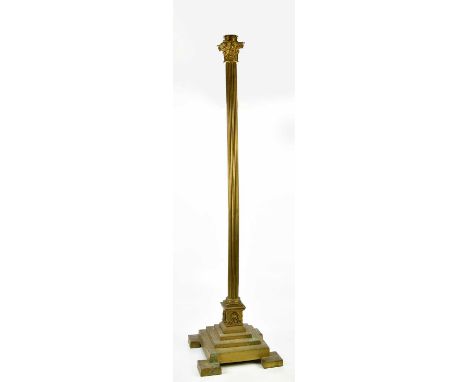 A late 19th century brass standard lamp, height 112cm