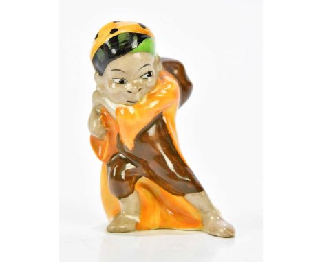 ROYAL DOULTON; HN423, 'One of the Forty', a rare miniature model 300 with sack over shoulder and spotted orange cap, height 7