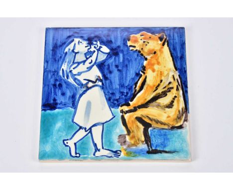† PAULA REGO (born 1935) ; a signed limited edition ceramic tile, 'Looking at the Sky' number 19/50, produced in 1997 with or
