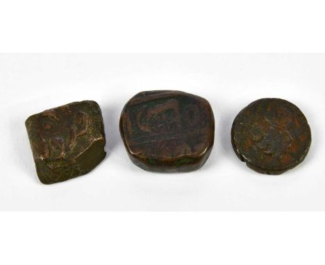 Three early bronze coins.