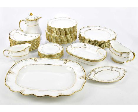 ROYAL CROWN DERBY; a forty-six piece part dinner service in the 'Lombardy' pattern.Condition Report: The majority is seconds 