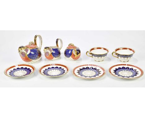 ROYAL CROWN DERBY; a nine piece 'Quail' tea service.Condition Report: First quality, light wear but good condition, no chips,