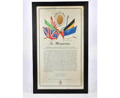 A WWI period memoriam for King and Country for Sergeant Percy Edwards, K.S.L.I, born August 19th 1891, died February 2nd 1916