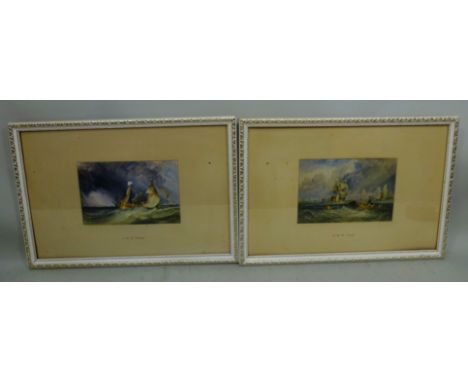 AFTER J.M.W. TURNER "No.3 Portsmouth" a coloured Maritime Lithograph by M.H. Long, published by George Rowney & Co., and ANOT