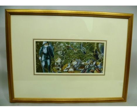 SUSAN HERBERT "The Prince Enters the Briar Wood" after Burne Jones series of paintings, "The Legend of Briar Rose" in Buscot 