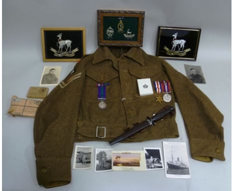 A FAIRBAIRN-SYKES COMMANDO FIGHTING KNIFE by "Wilkinson Sword" of London, in original sheath, together with a "Royal Warwicks