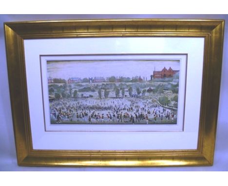 AFTER L.S. LOWRY "Peel Park" (Salford), Artist's Proof Colour Print, signed in pencil and embossed with seal stamps to the ma