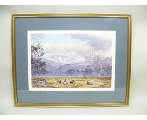 AFTER JOHN CYRIL HARRISON "Blackgame in The Cairngorms" a limited edition colour Print, no.239/500, signed and numbered in pe