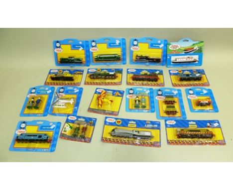 THOMAS THE TANK ENGINE and friends unopened, carded vendor packaged TRAIN etc by ERTL. 18 including CITY OF TRURO, BIPLANE, S