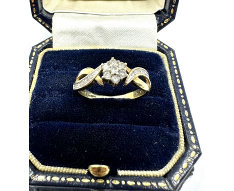 9ct gold diamond ring - 0.25ct diamonds missing 1 small diamond on shoulder as seen (2.4g) 