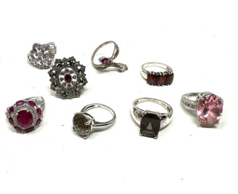 10 X .925 Rings Including Ruby (50g) 