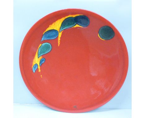 A Poole Pottery charger, Odyssey pattern, designed by Alan Clarke, 41cm