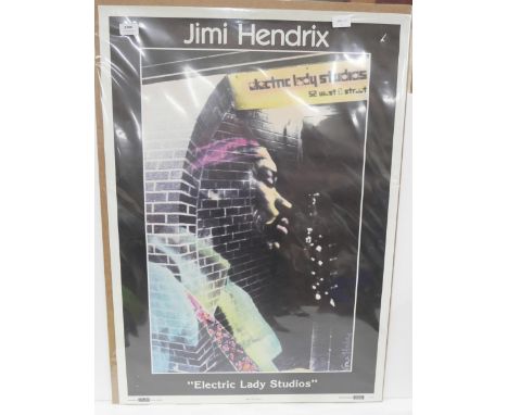 Jimi Hendrix Electric Ladyland Studios poster formerly owned by Graham Oliver, Saxon
