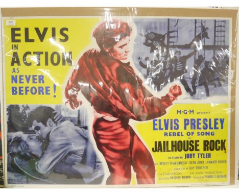 An Elvis Presley film poster, Jailhouse Rock later print