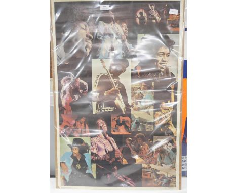 Jimi Hendrix collage poster, 1970s, previous property of Graham Oliver