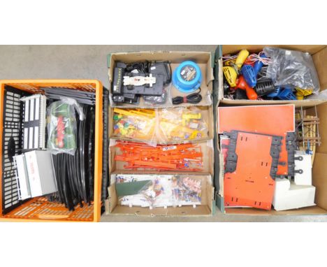 A collection of vintage Scalextric; track, buildings, spares, etc., one car only **PLEASE NOTE THIS LOT IS NOT ELIGIBLE FOR I