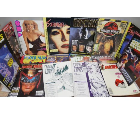 Collection of 22 comics including Spiderman Daredevil, Sam Hain, Batman Forever, and other examples