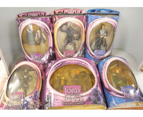 Eight Toy Biz Lord of the Rings character figures in six boxes 
