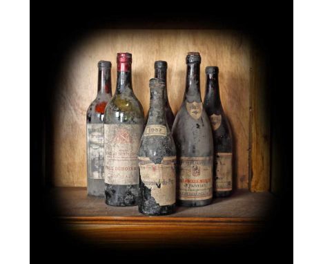   Selection of vintage wines, 1923/1937/1939/1943, 5b x 0.75l, 1b x 0.375l Selection of vintage wines, 1923/1937/1939/1943, 5