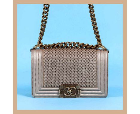   "Scales Boy" - Chanel bag, leather, beige, accompanied by authenticity card, cover and original box "Scales Boy" - Chanel b