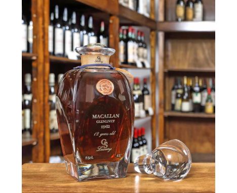   Macallan Glenlivet 1962, 12 years old, 1b x 0.85l, in Bohemia crystal decanter, with certificate Macallan Glenlivet 1962, 1