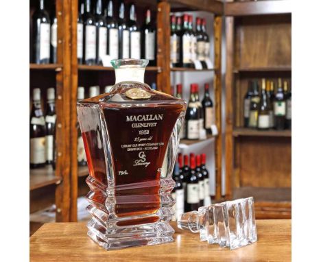   Macallan Glenlivet 1952, 25 years old, 1b x 0.75l, in Bohemia crystal decanter, with certificate Macallan Glenlivet 1952, 2