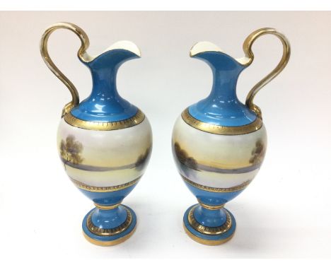 A pair of Noritake vases 25cm tall Postage D