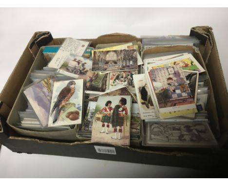A box containing a good selection of Postcards Including vintage commercial cards Celesque cards Tuck and lots of George V st