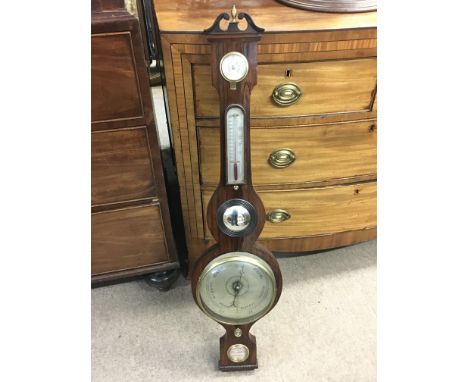 A Victorian Rosewood Barometer , 98cm tall. This lot cannot be posted. NO RESERVE