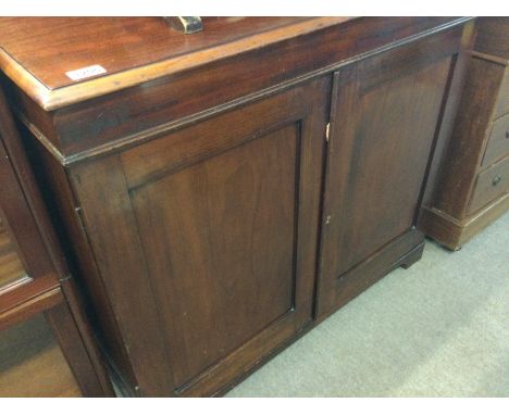 A small Edwardian mahogany cupboard with two doors on bracket Feet . NO RESERVE